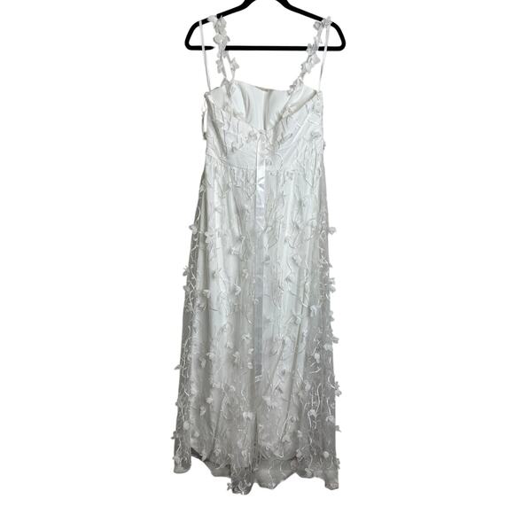 Dessy Collection NWT White Ivory Floral Embroidered Dress 3D Appliqués Formal 10 - Picture 4 of 9